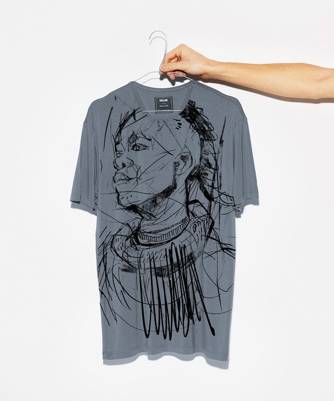 Himba sketch man storm cloud