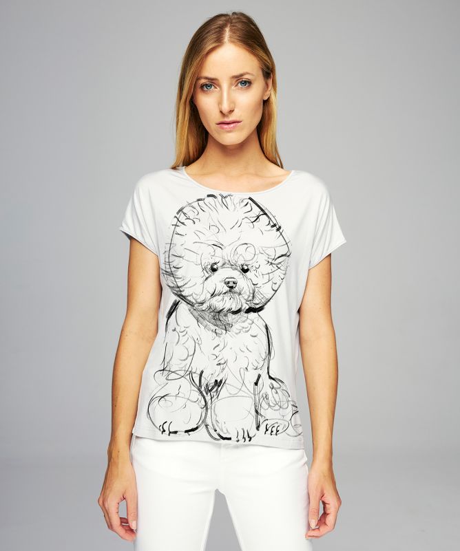 Bichon frise hoar t-shirt woman