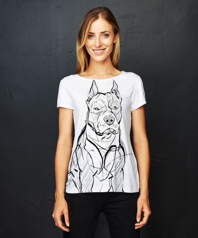 Amstaff white t-shirt woman