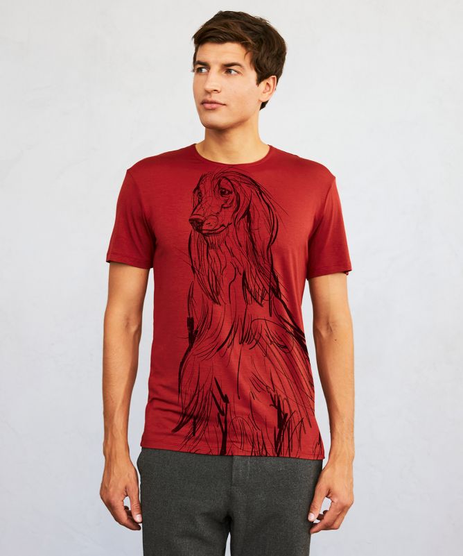 Afghan chart marsala t-shirt MAN