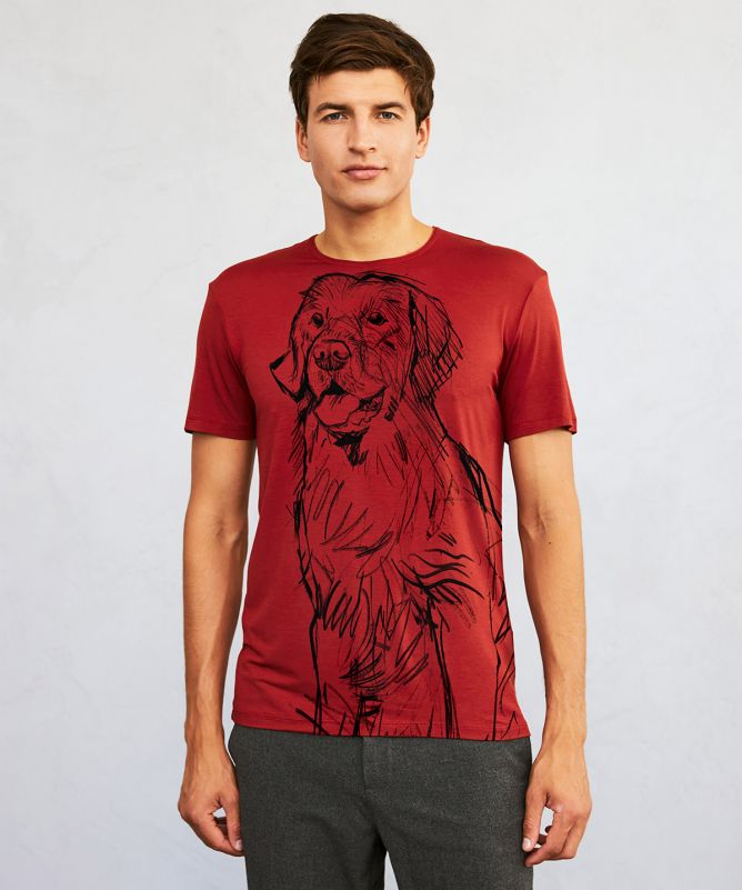 Golden retriever marsala t-shirt MAN