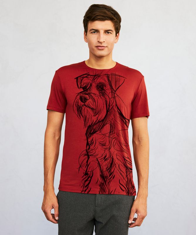 Miniature Schnauzer marsala t-shirt MAN