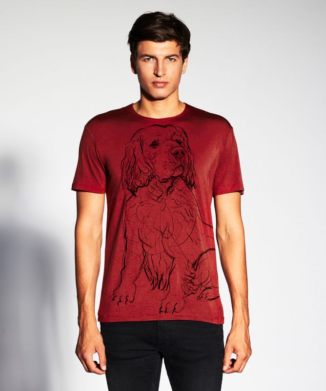 Clumber spaniel marsala t-shirt MAN