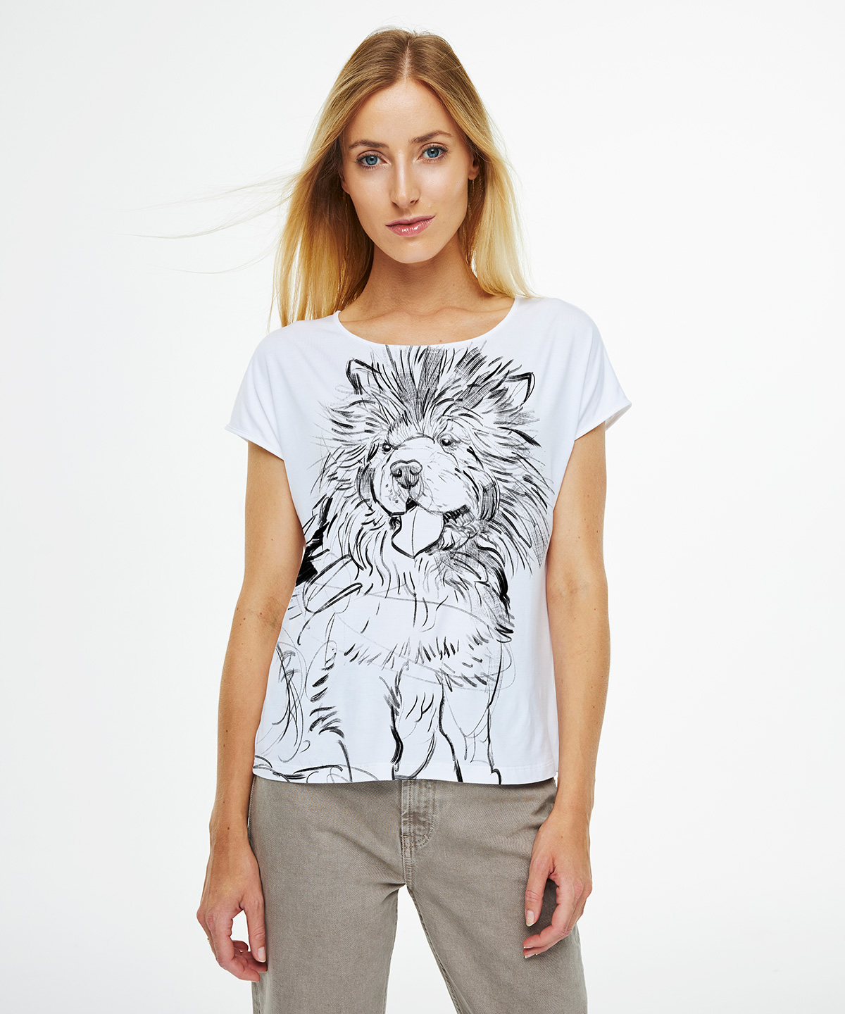 Chow Chow white t-shirt woman