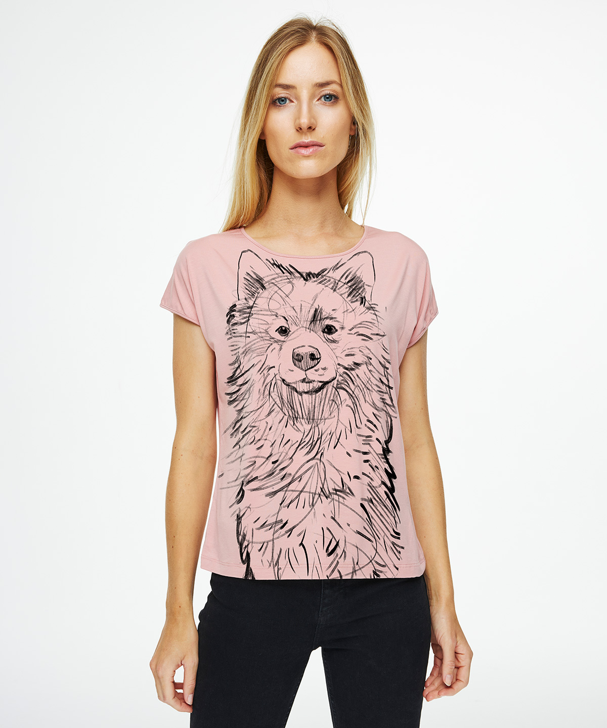 Samoyed light pink t-shirt woman