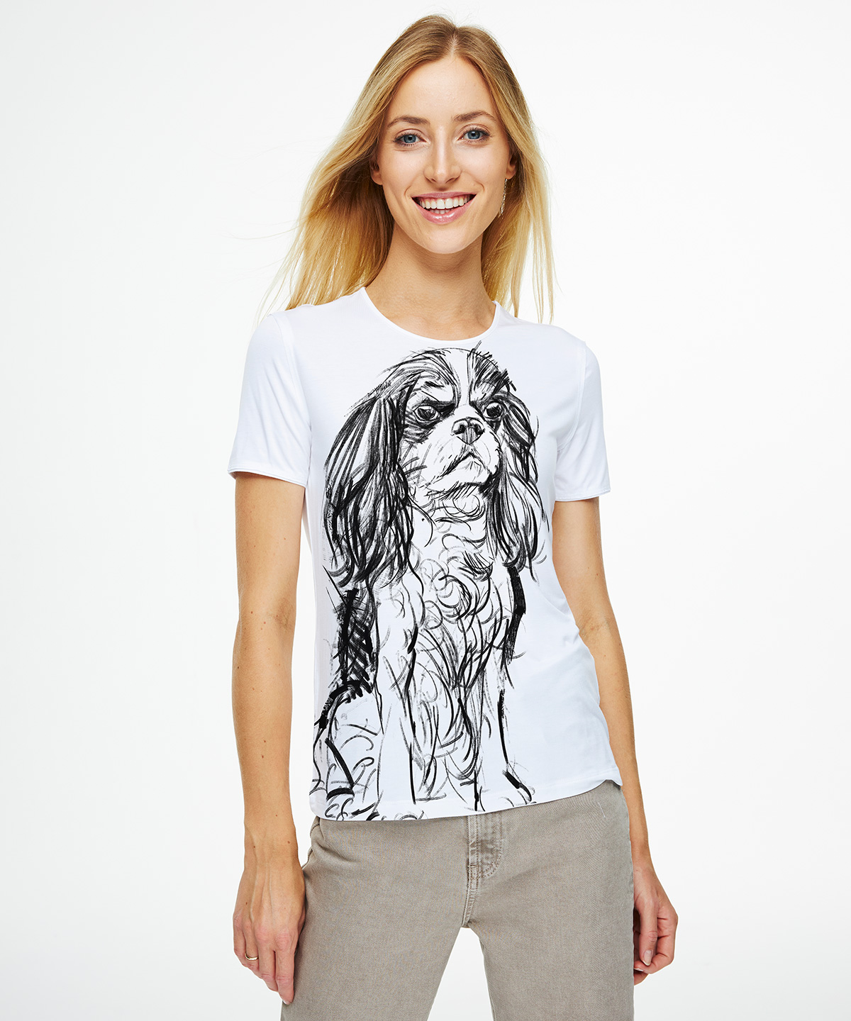 Cavalier white t-shirt woman