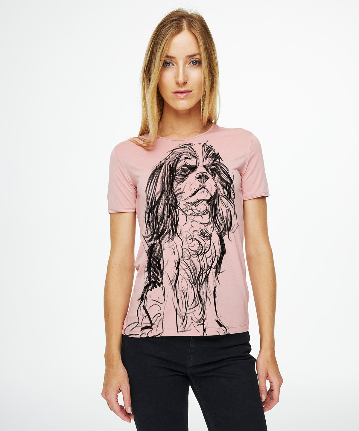Cavalier light pink t-shirt woman
