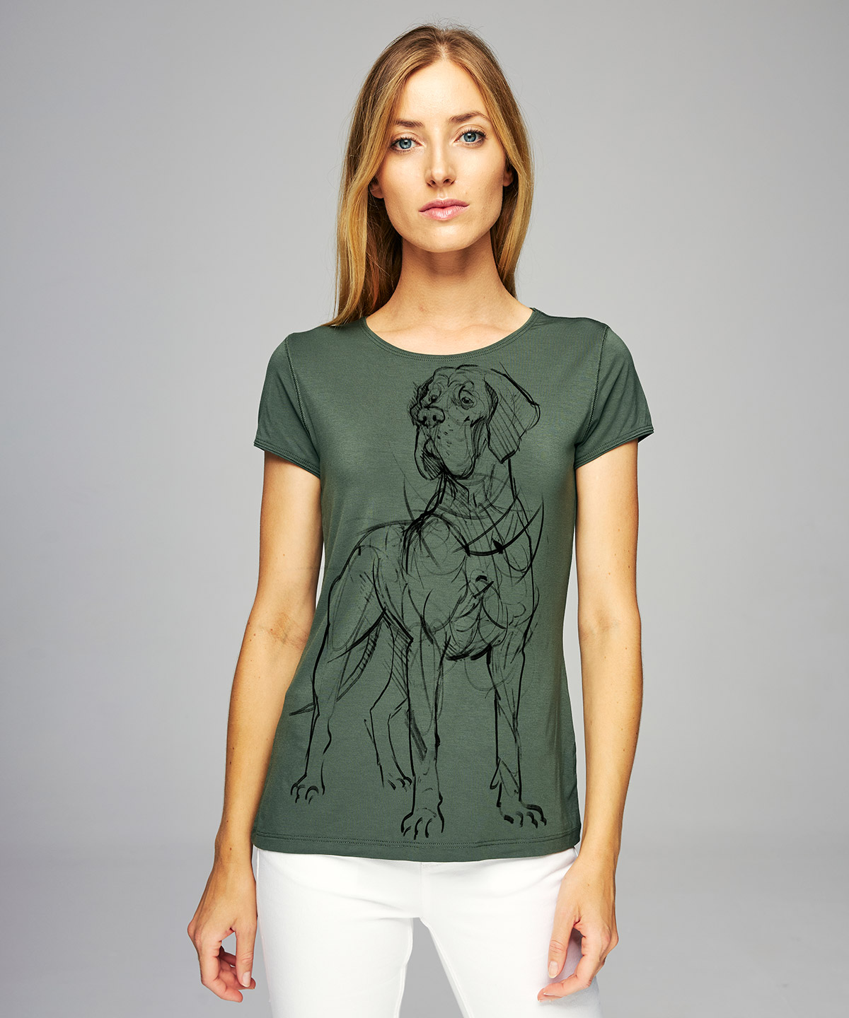 Great Dane khaki t-shirt woman