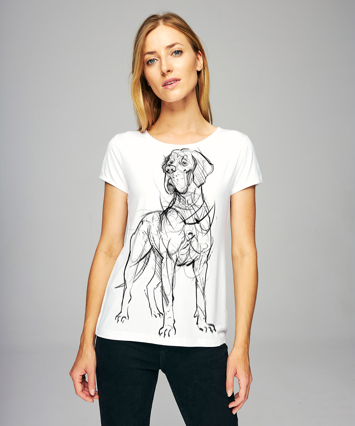 Great Dane white t-shirt woman