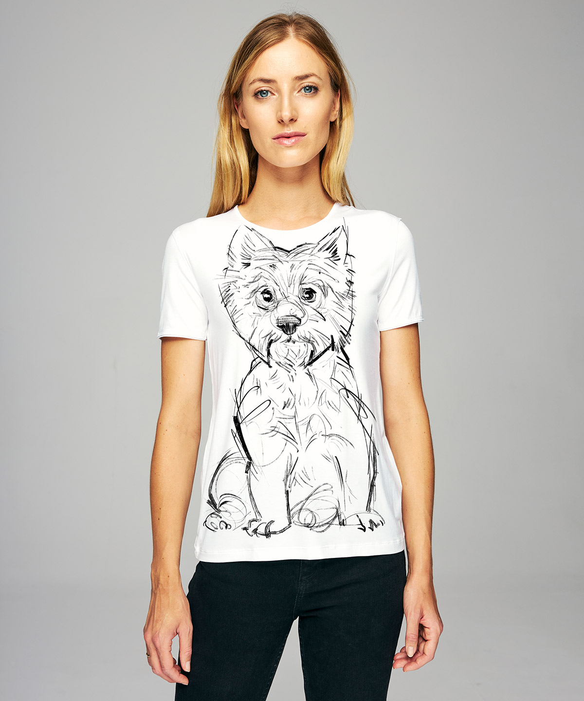 Westie white t-shirt woman
