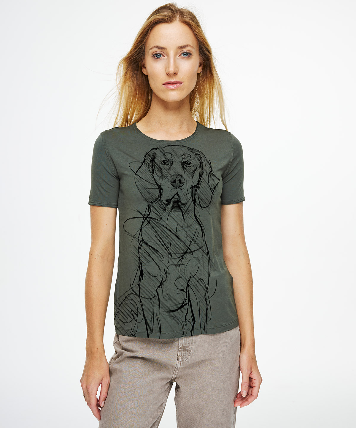 Gonczy Polski khaki t-shirt woman