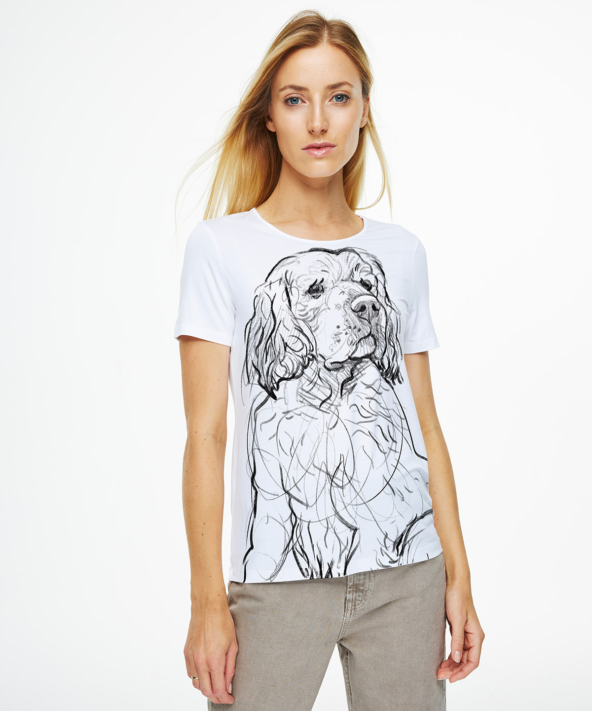 Clumber Spaniel white t-shirt woman