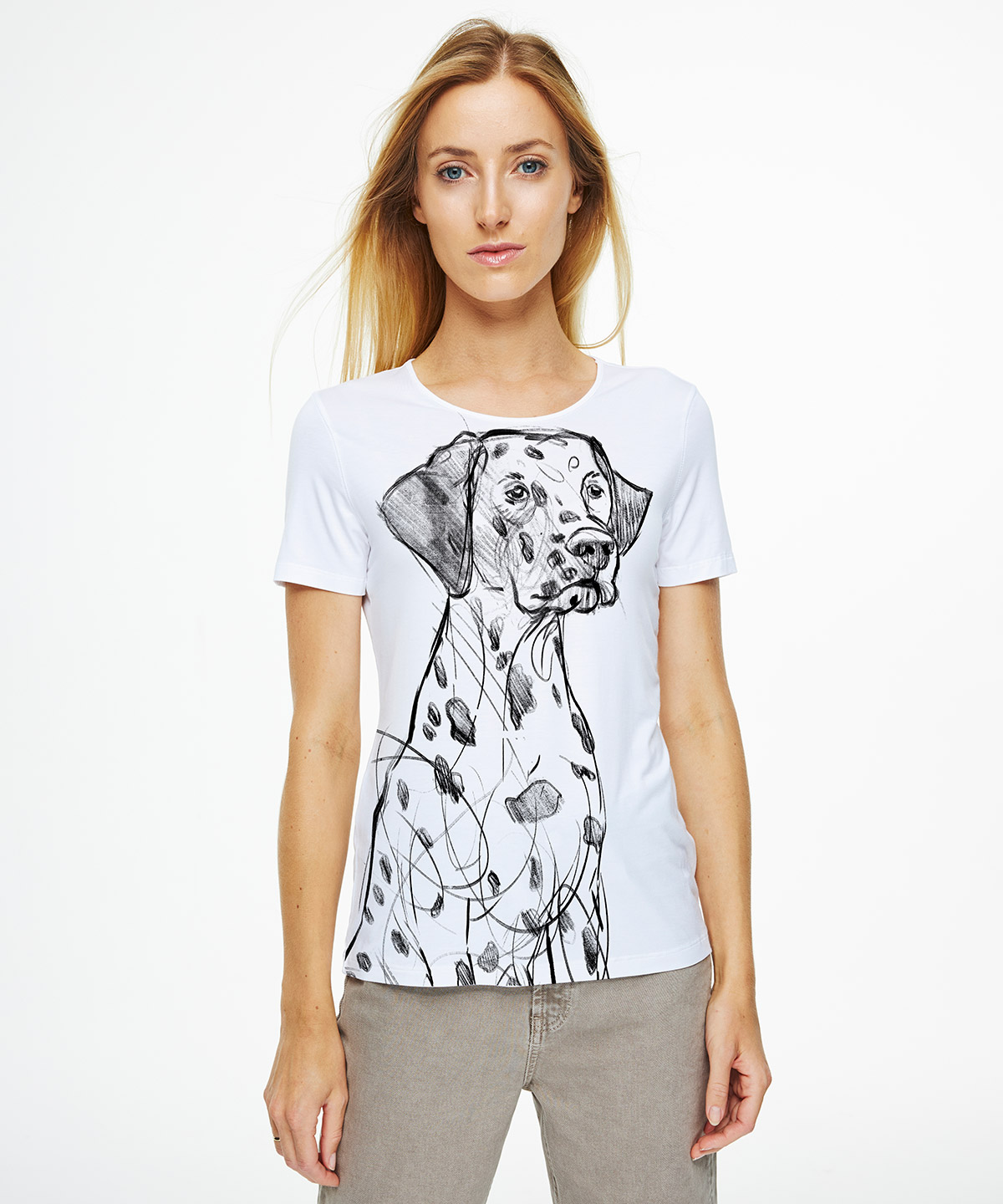 Dalmatian white t-shirt woman