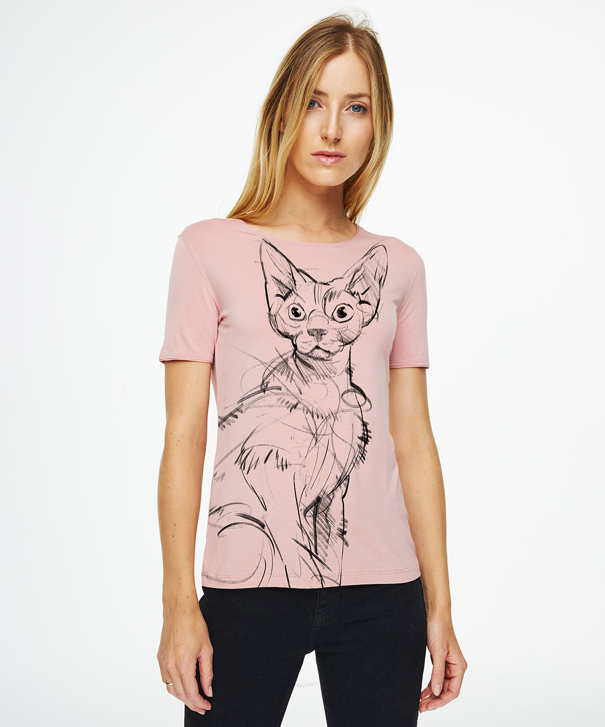 Devon rex light pink t-shirt woman