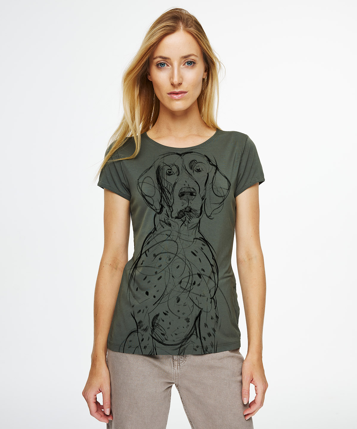Pointer khaki t-shirt woman