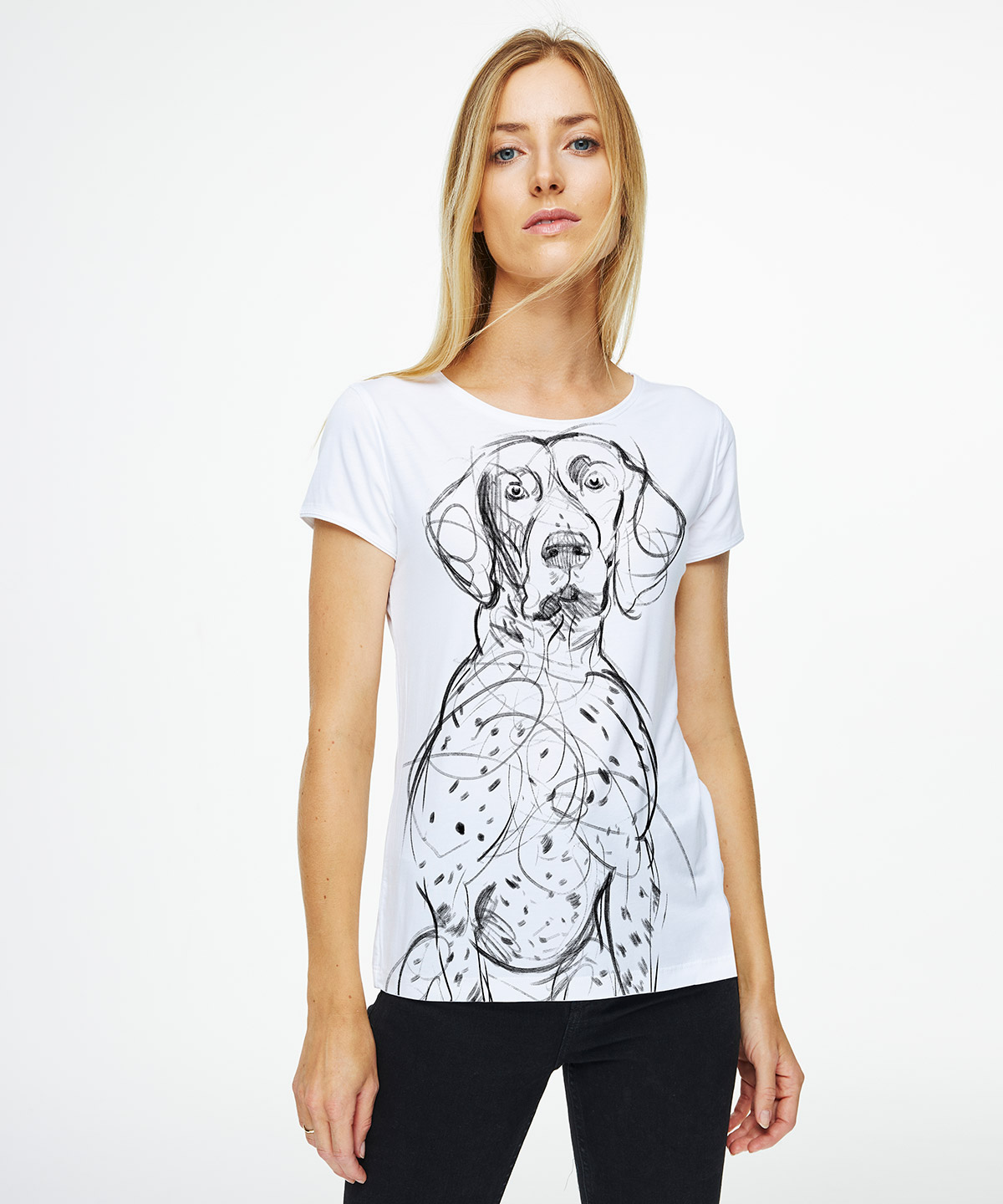 Pointer white t-shirt woman
