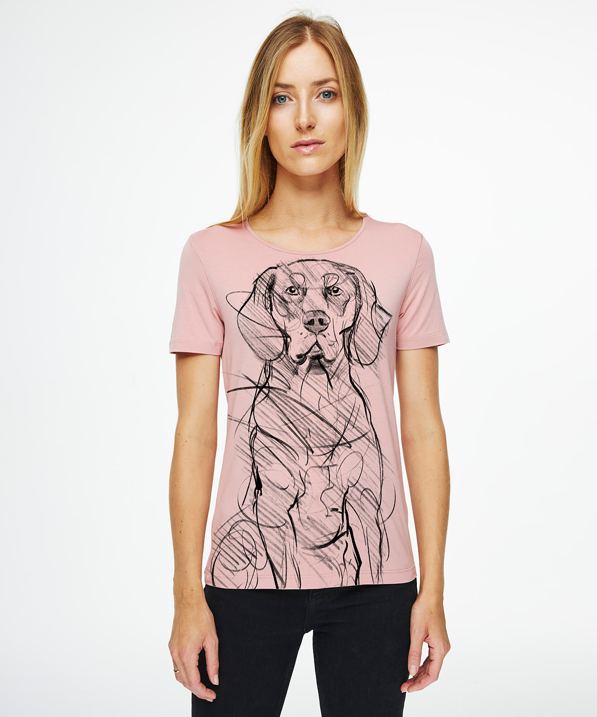 Pointer light pink t-shirt woman