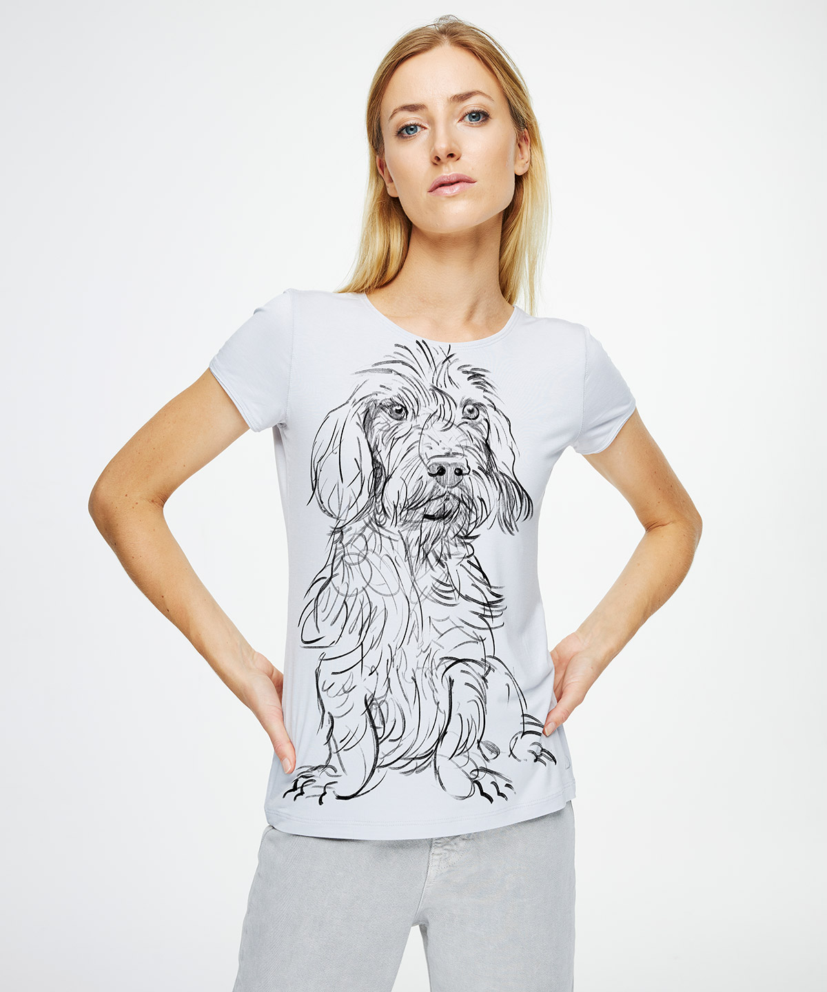Wirehaired_Dachshund hoar t-shirt woman