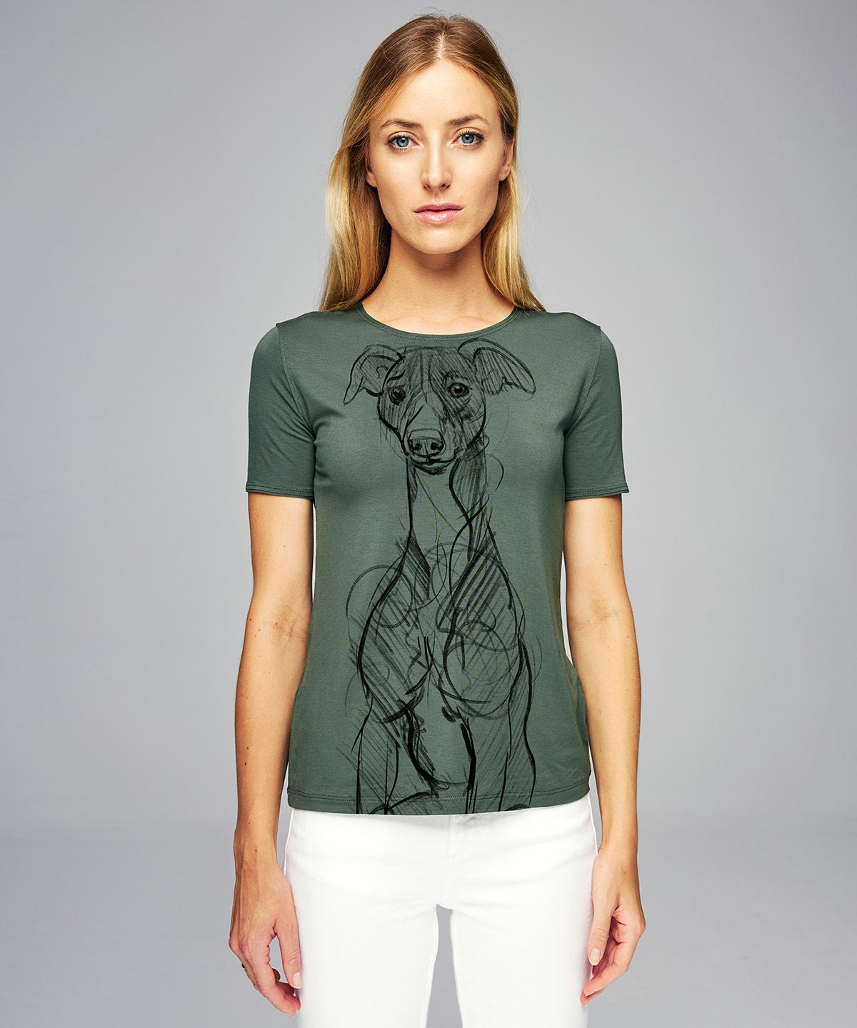 Whippet khaki t-shirt woman