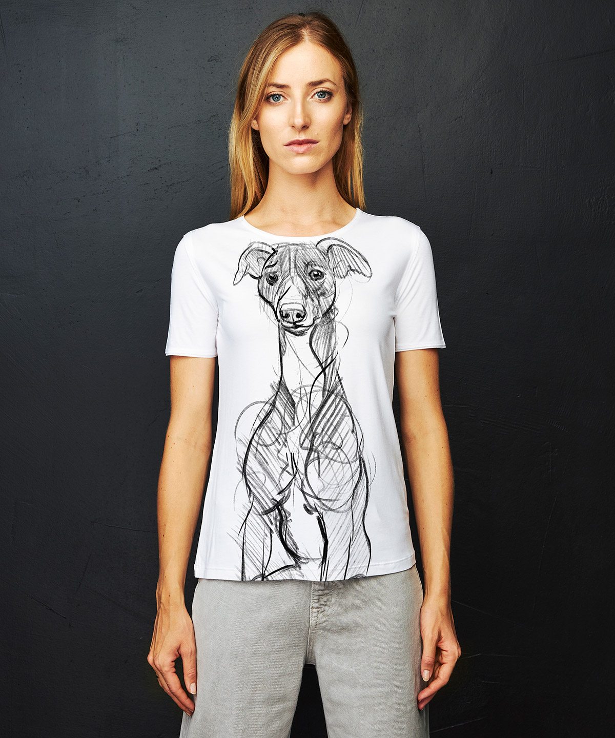 Whippet white t-shirt woman