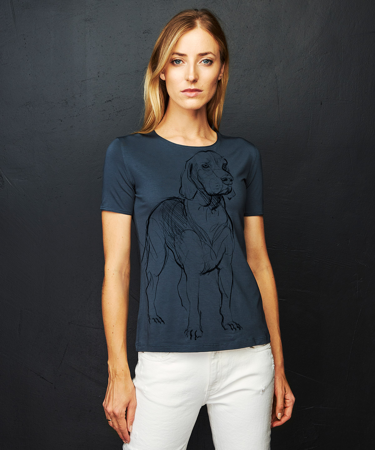 Ogar Polski dark cool gray t-shirt woman