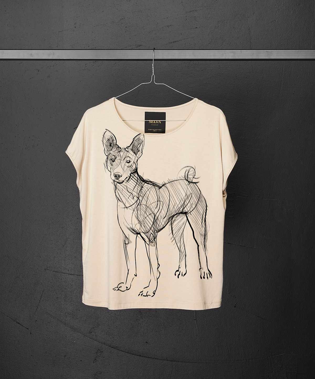 Basenji hummus t-shirt woman