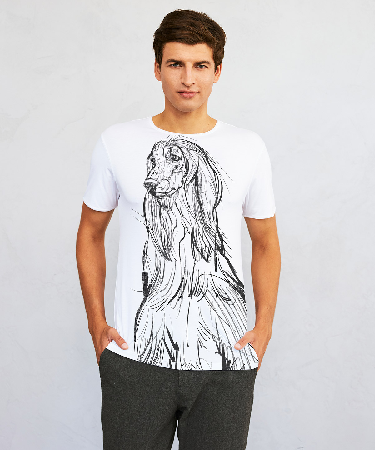 Afghan chart white t-shirt MAN