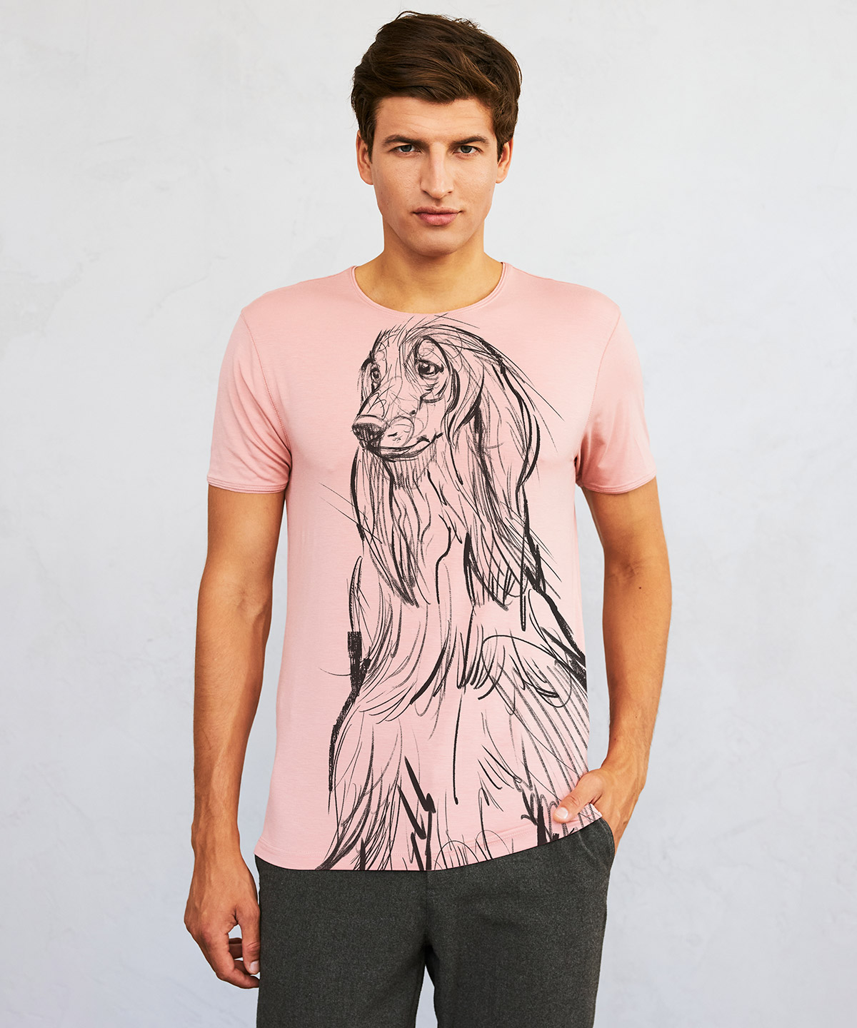 Afghan chart light pink t-shirt MAN