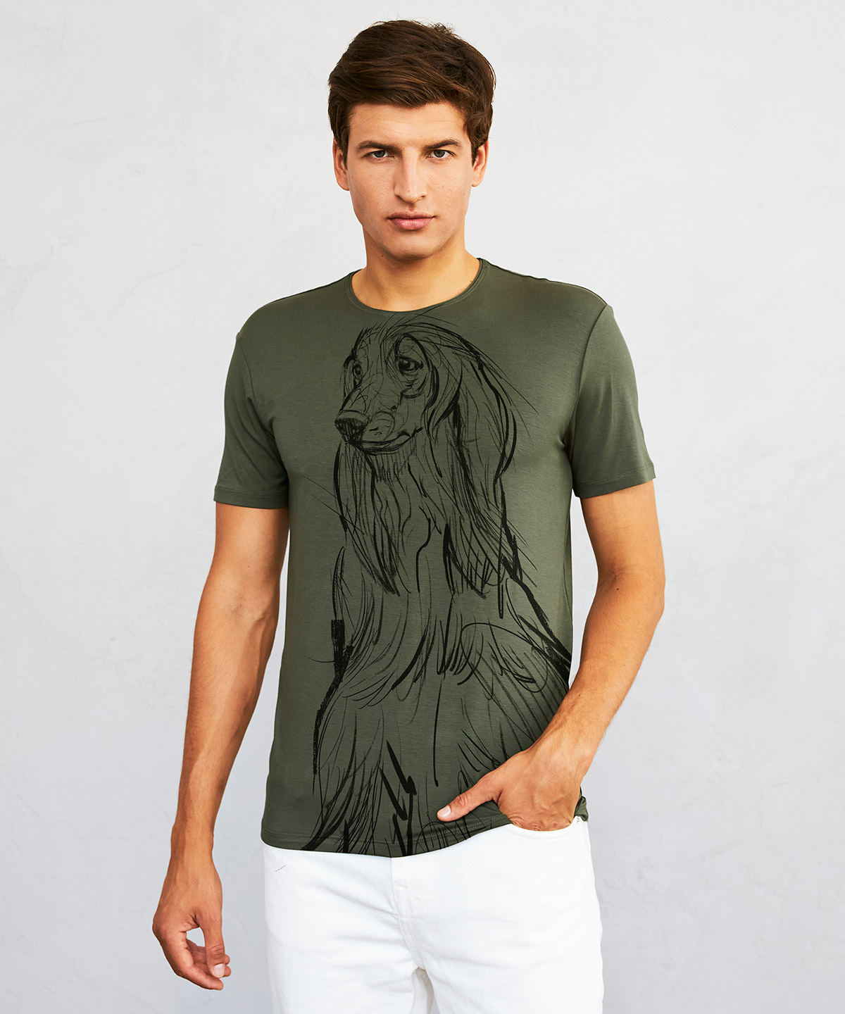 Afghan chart khaki t-shirt MAN