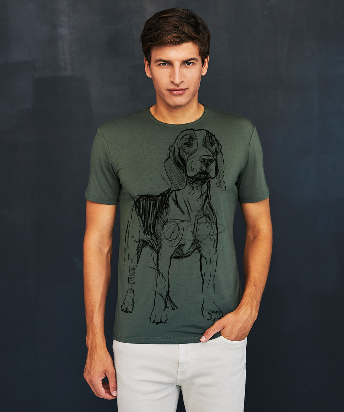 Beagle khaki t-shirt MAN
