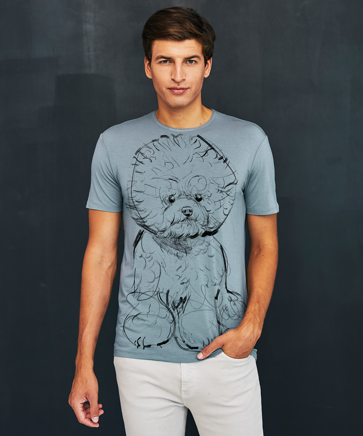 Bichon frise storm cloud t-shirt MAN