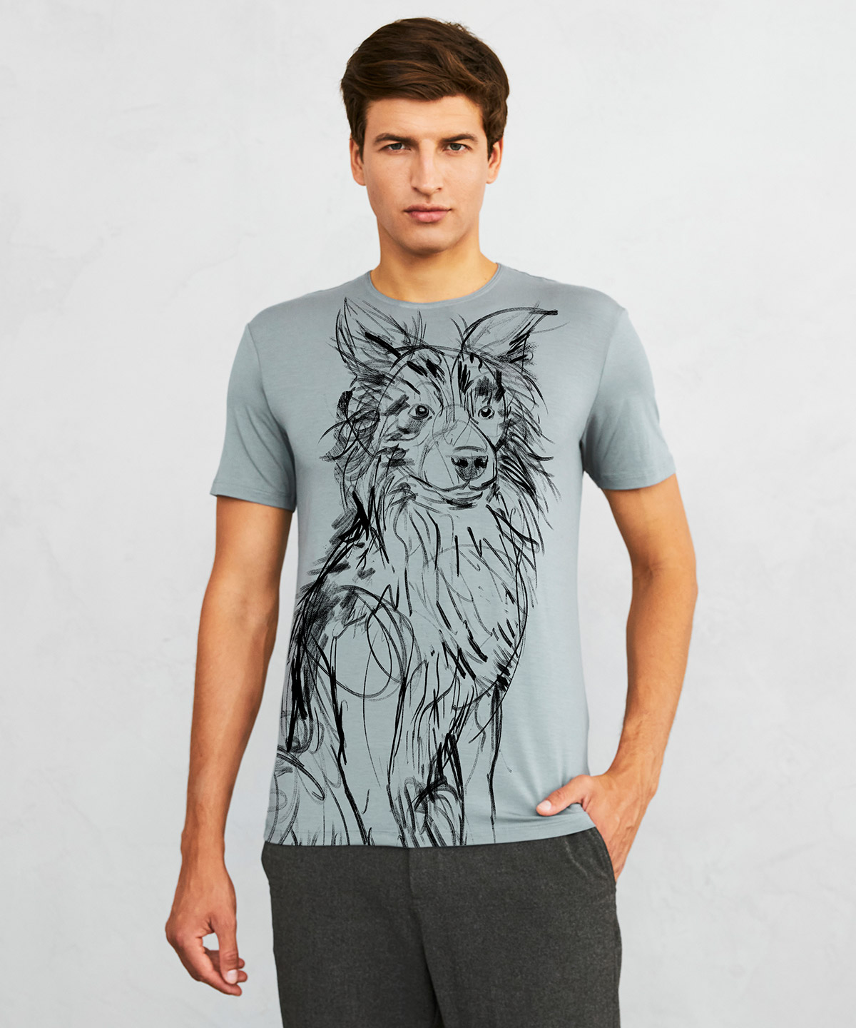 Border collie storm cloud t-shirt MAN