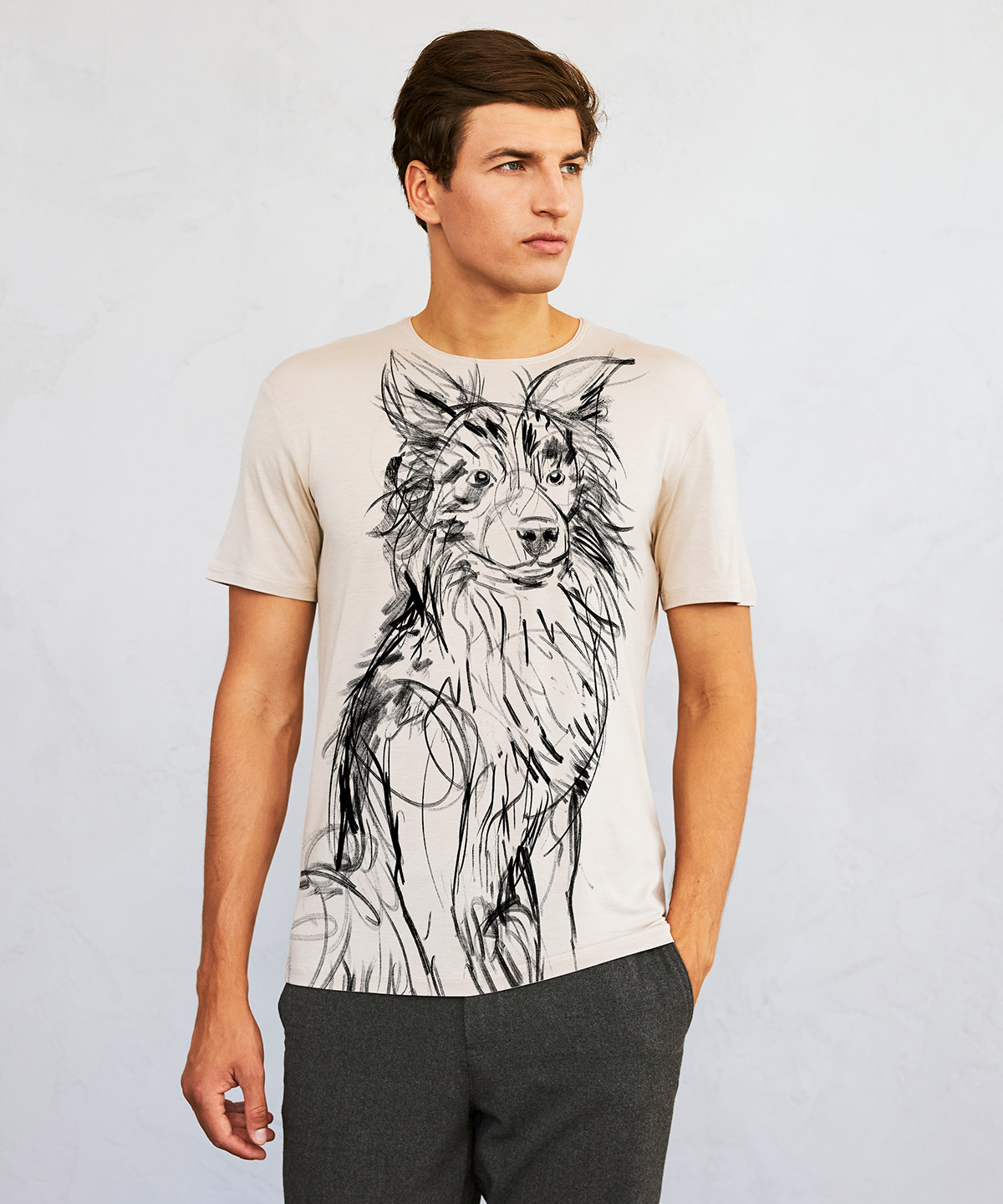 Border collie hummus t-shirt MAN