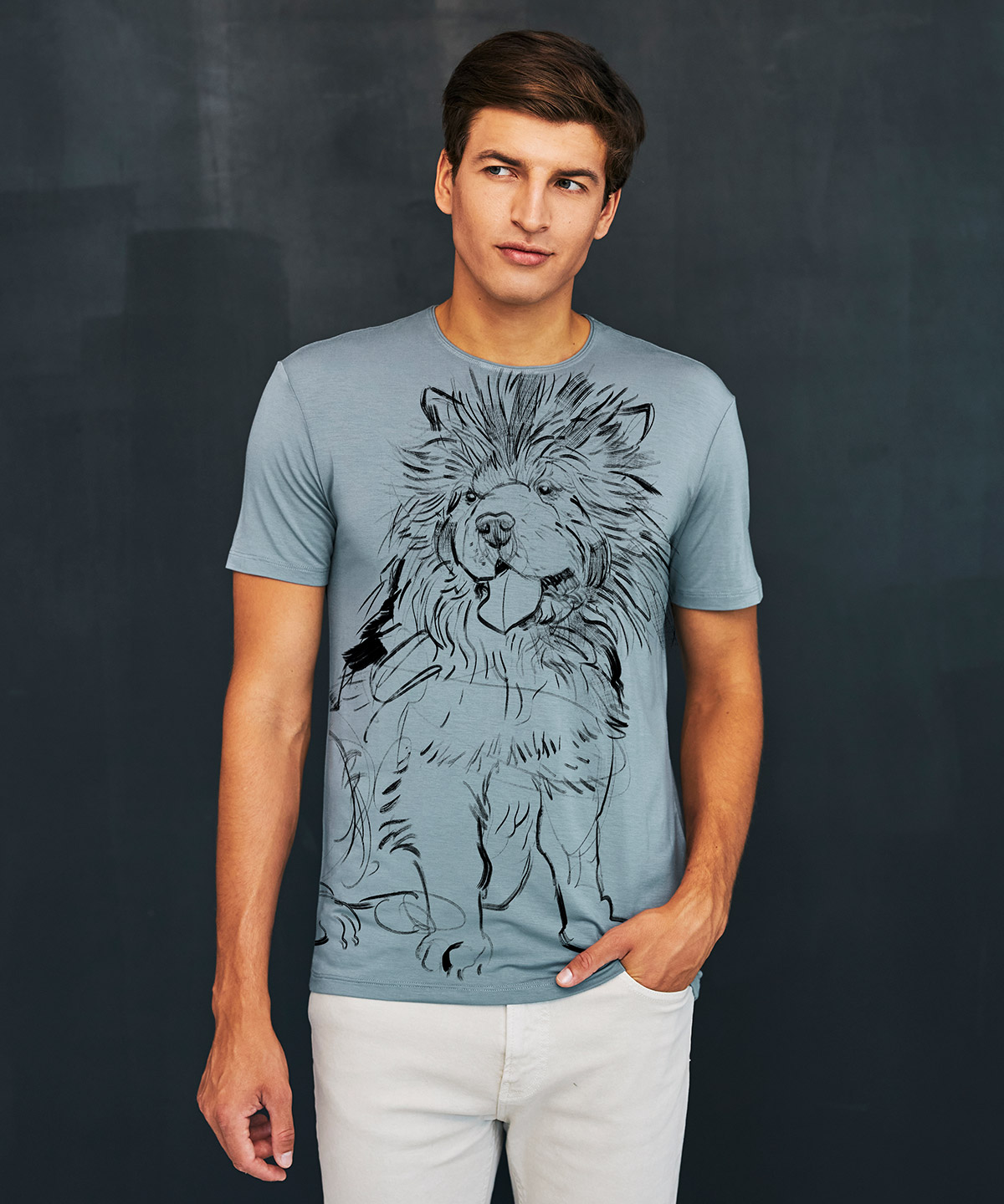 Chow chow storm cloud t-shirt MAN