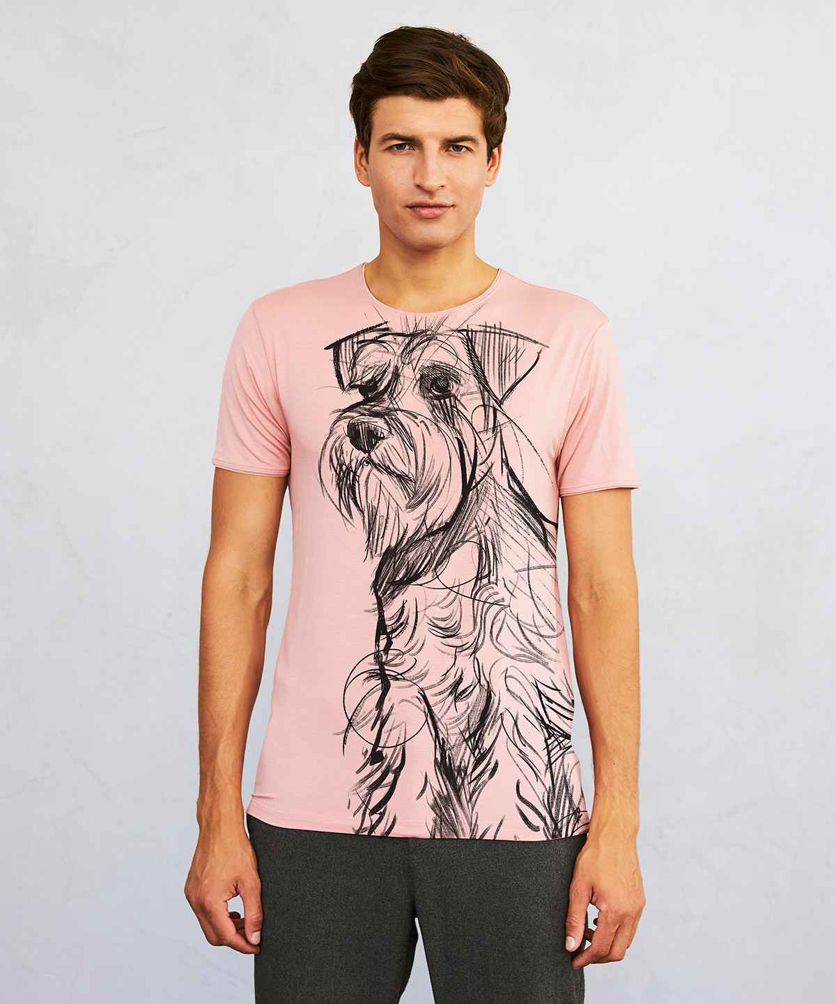 Miniature Schnauzer light pink t-shirt MAN