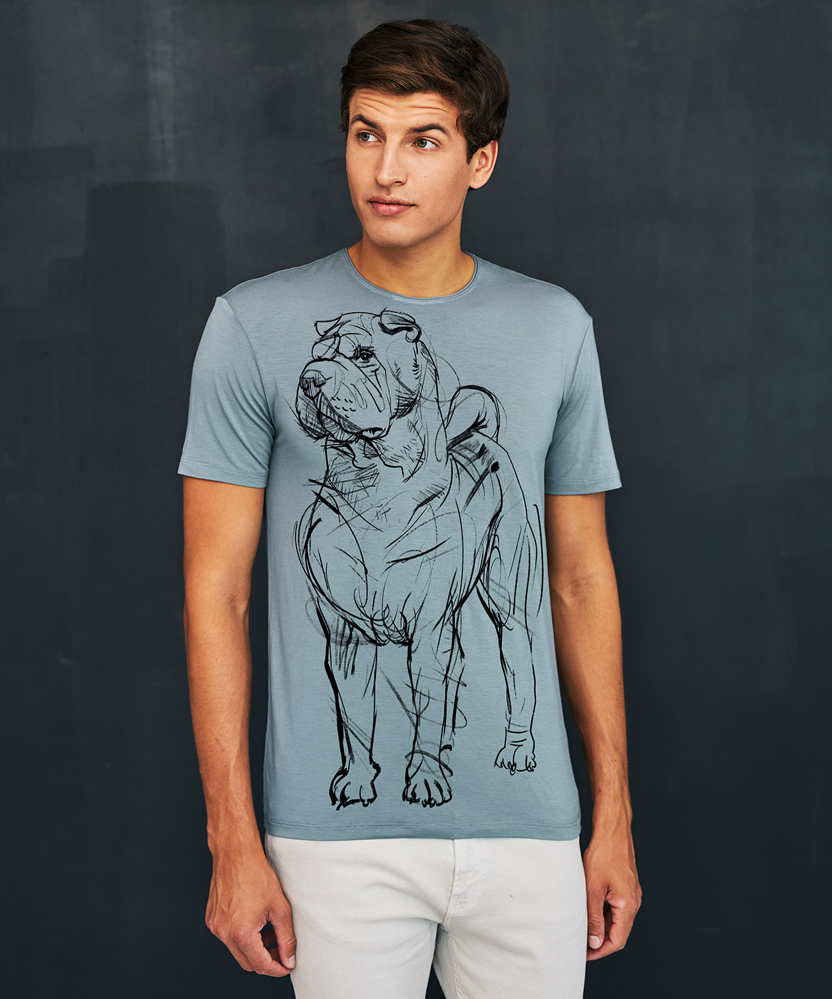 Shar Pei storm cloud t-shirt MAN