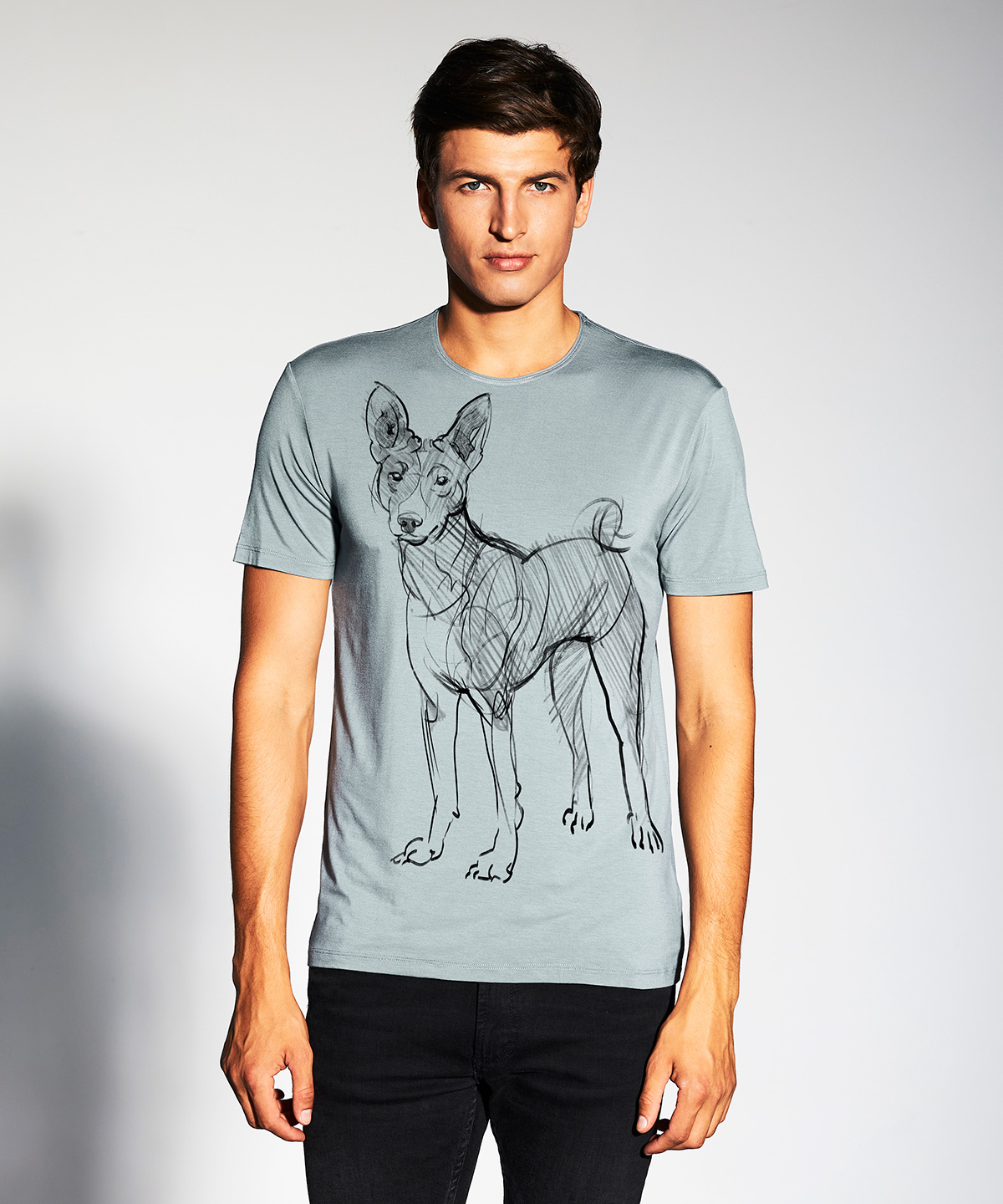 Basenji storm cloud t-shirt MAN