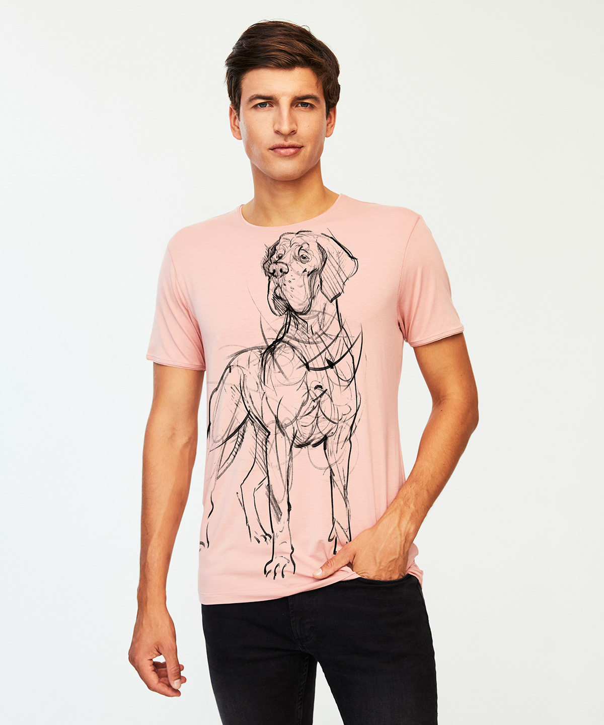 Great dane light pink t-shirt MAN