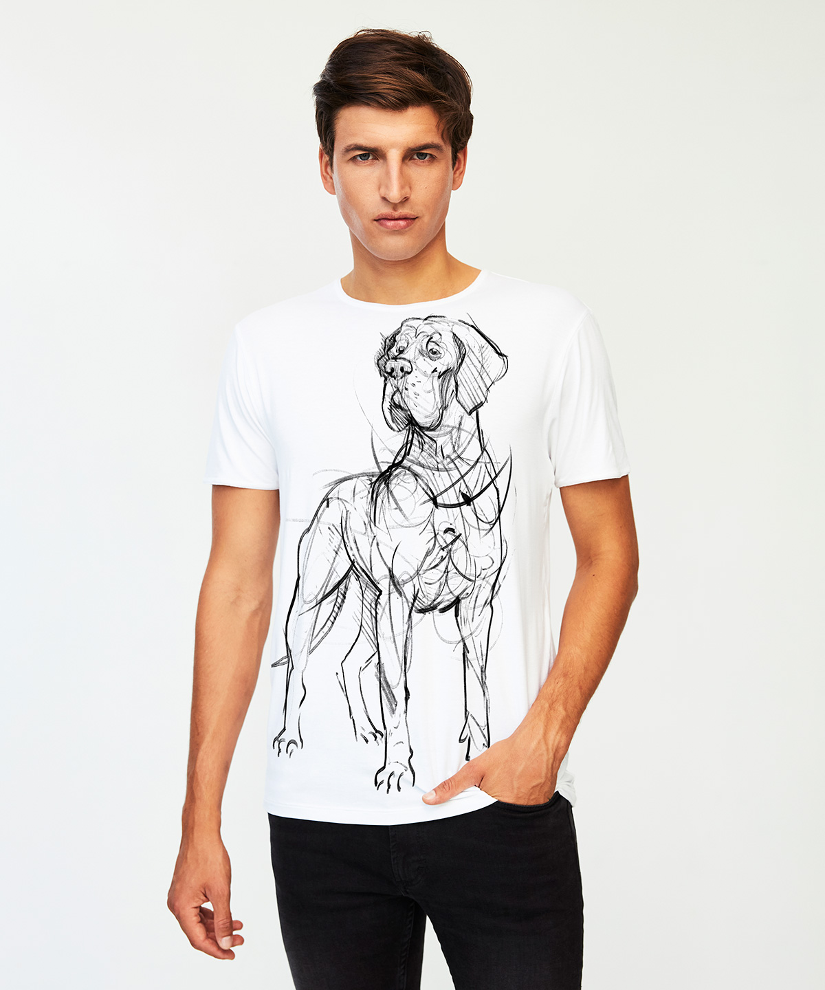 Great dane white t-shirt MAN
