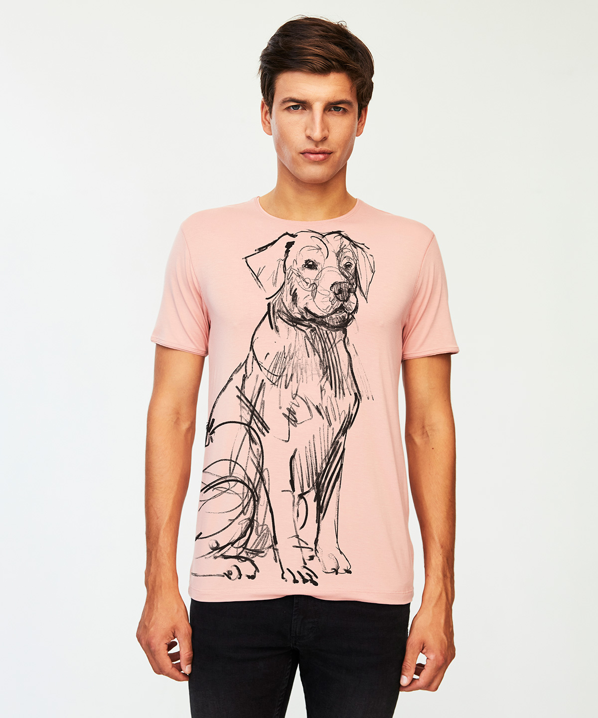 Labrador retriever light pink t-shirt MAN