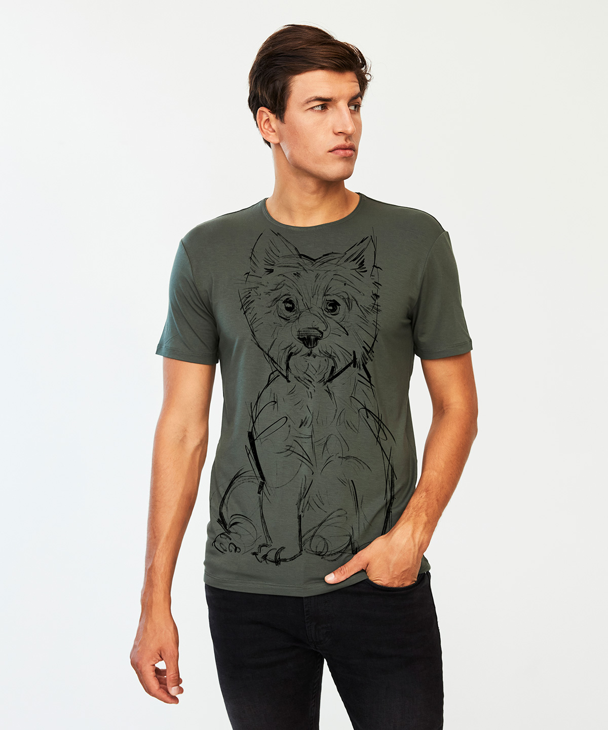 Westie khaki t-shirt MAN