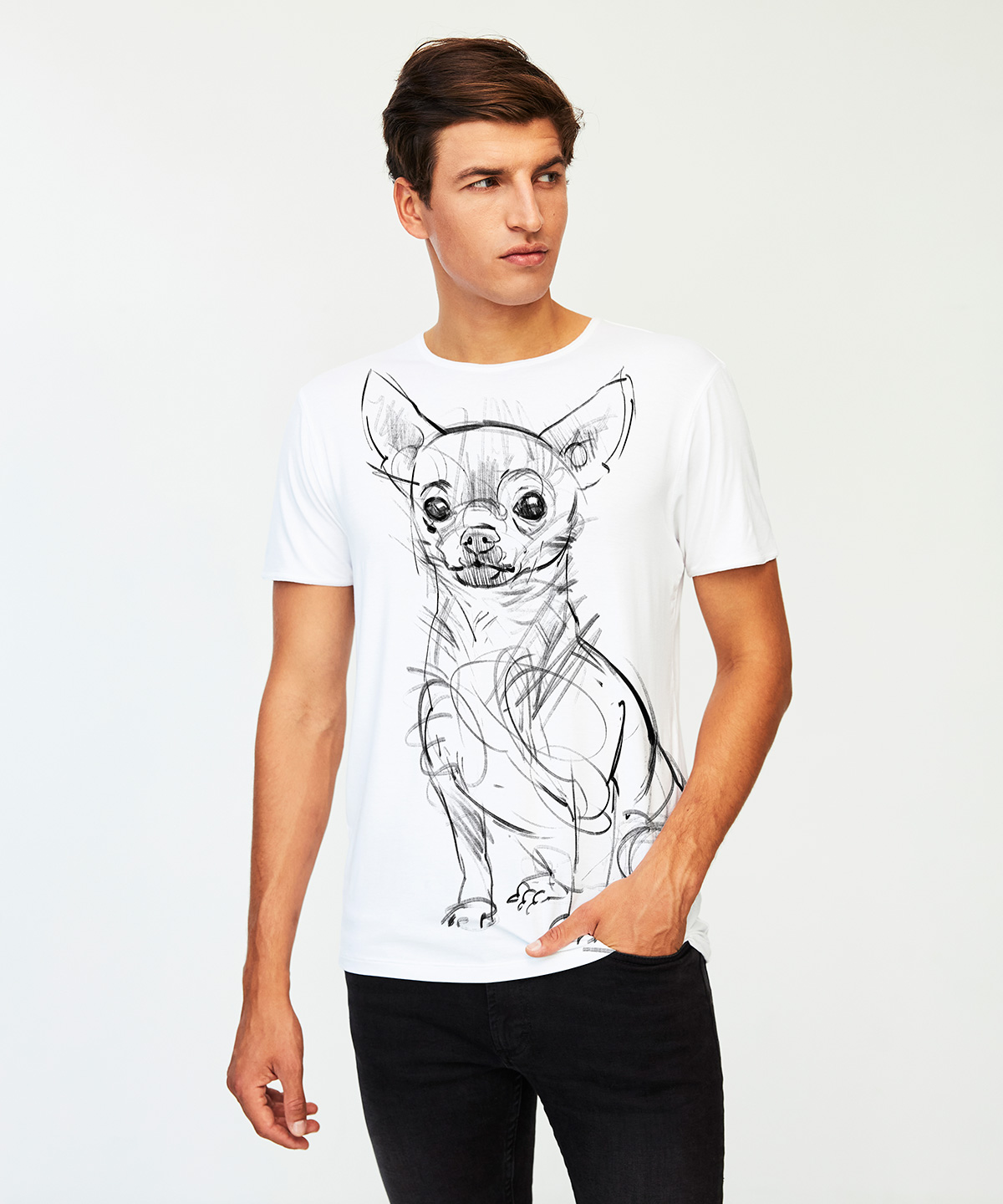Chihuahua white t-shirt MAN