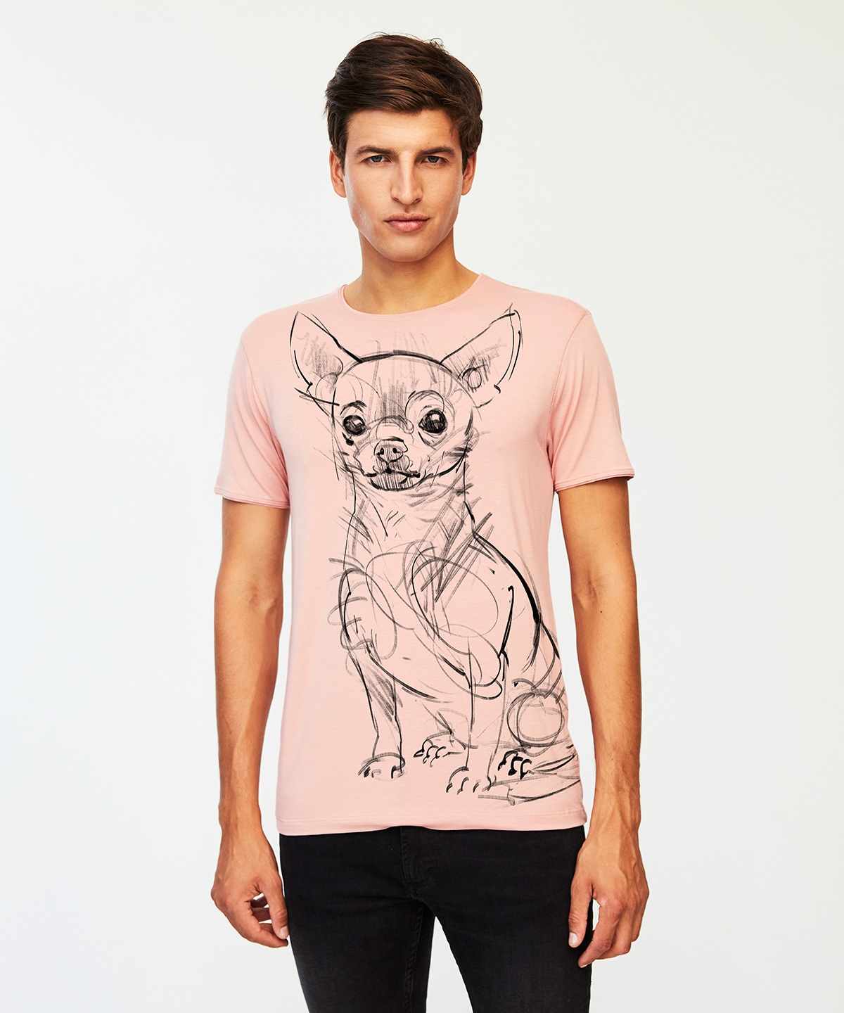 Chihuahua light pink t-shirt MAN