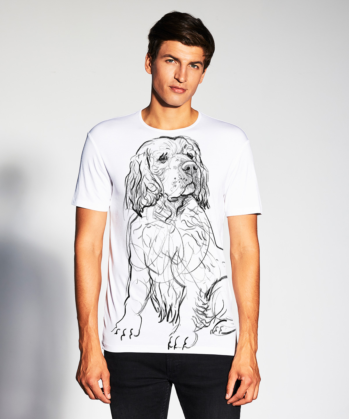 Clumber spaniel white t-shirt MAN