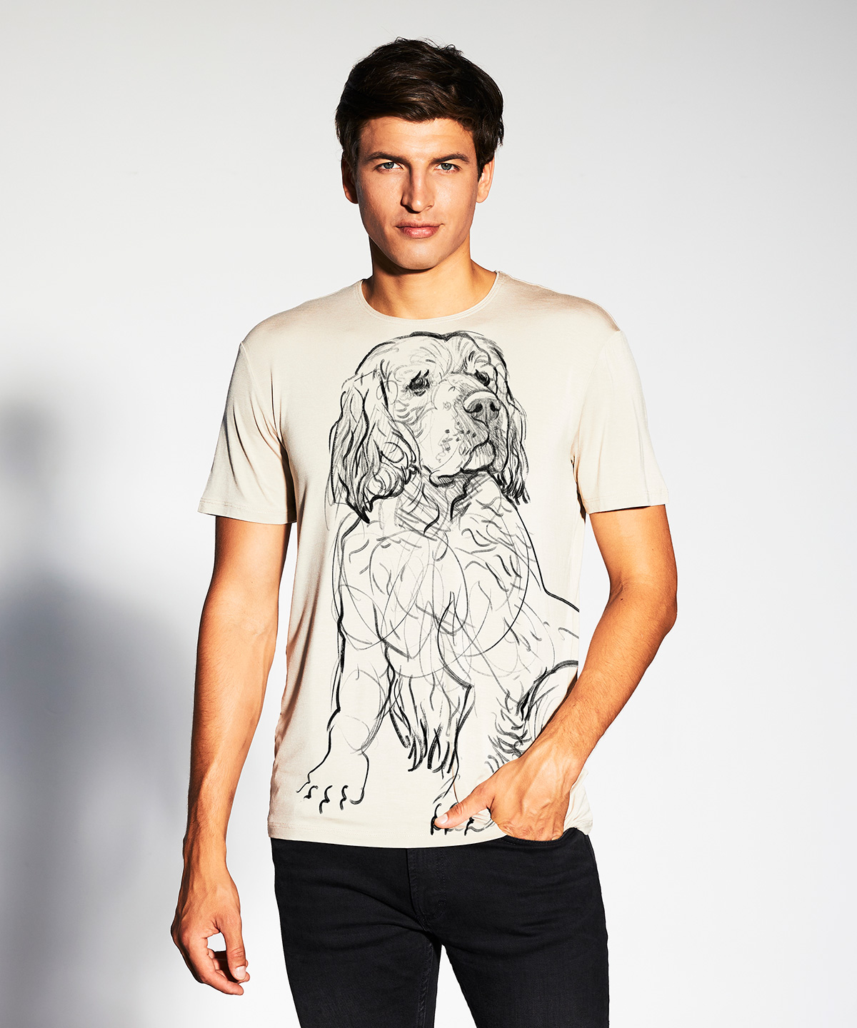 Clumber spaniel hummus t-shirt MAN