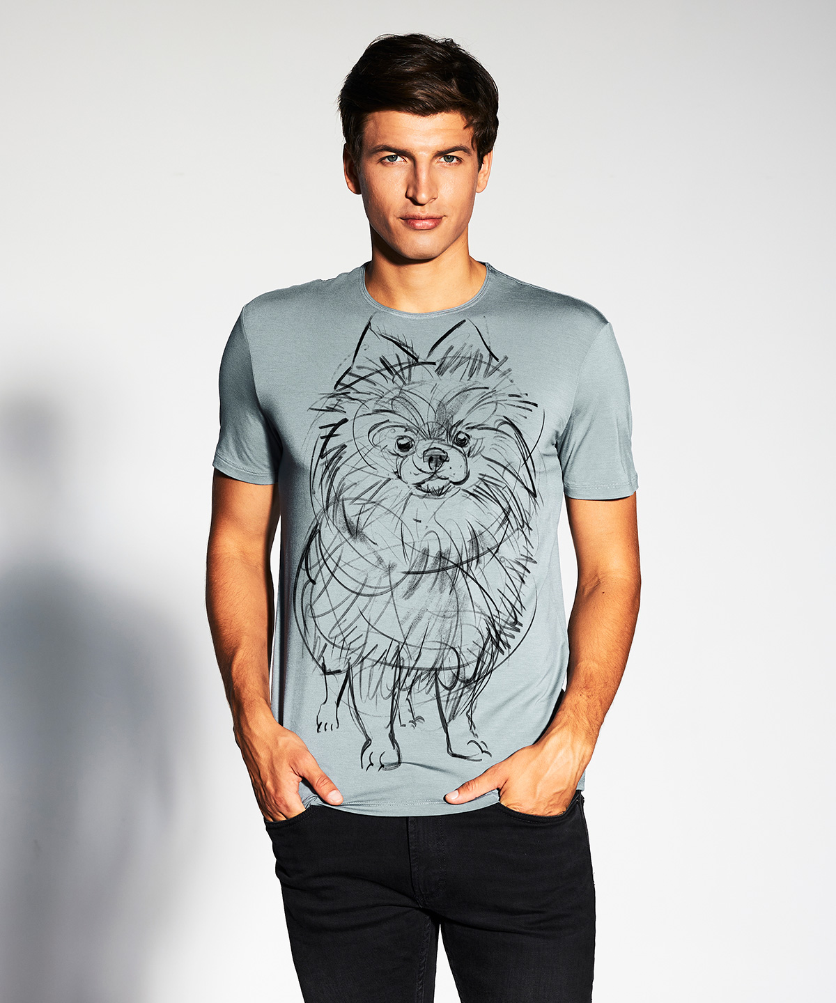 Pomeranian storm cloud t-shirt MAN