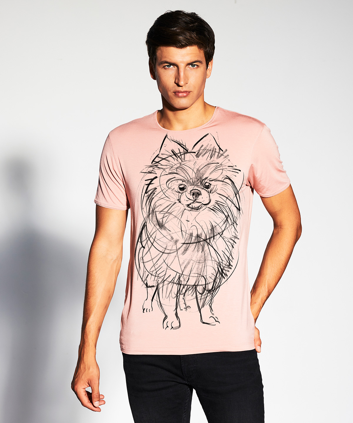Pomeranian light pink t-shirt MAN