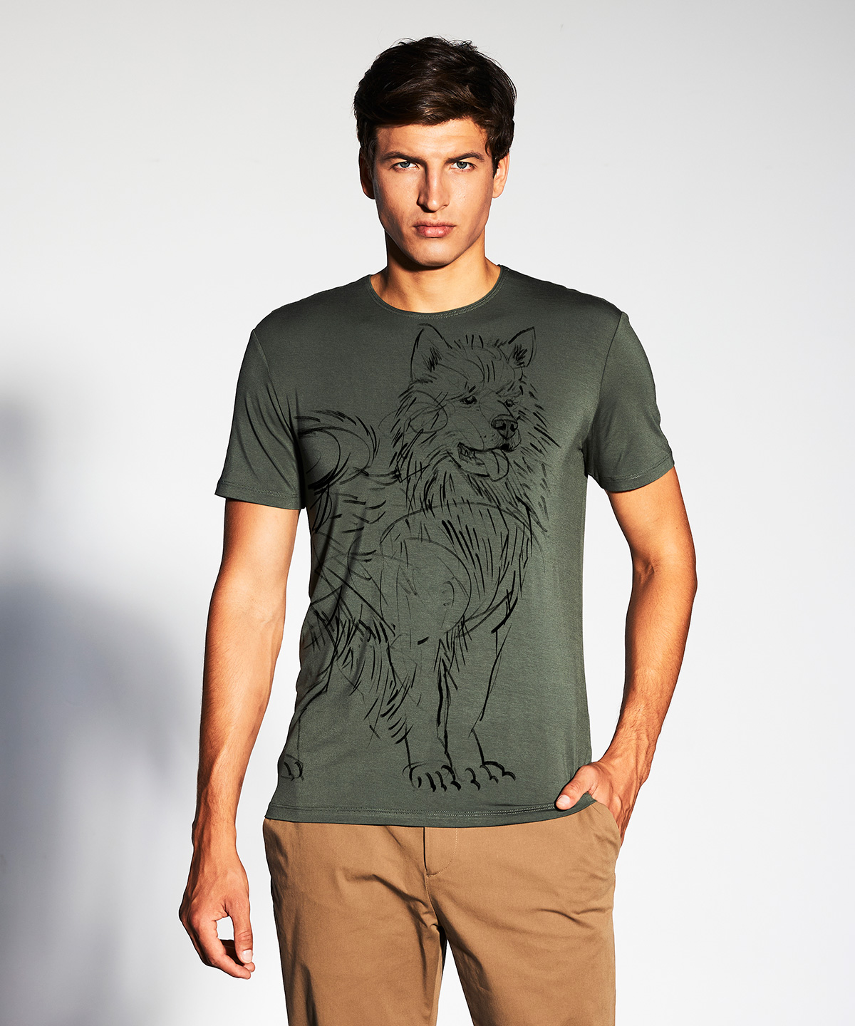 Samoyed no.1 khaki t-shirt MAN