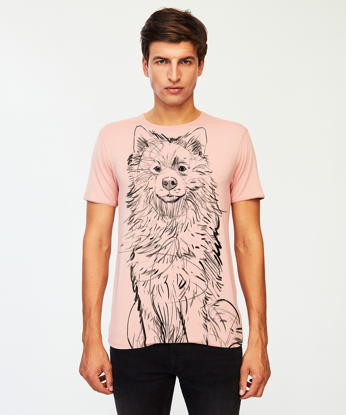 Samoyed no. 2 light pink t-shirt MAN