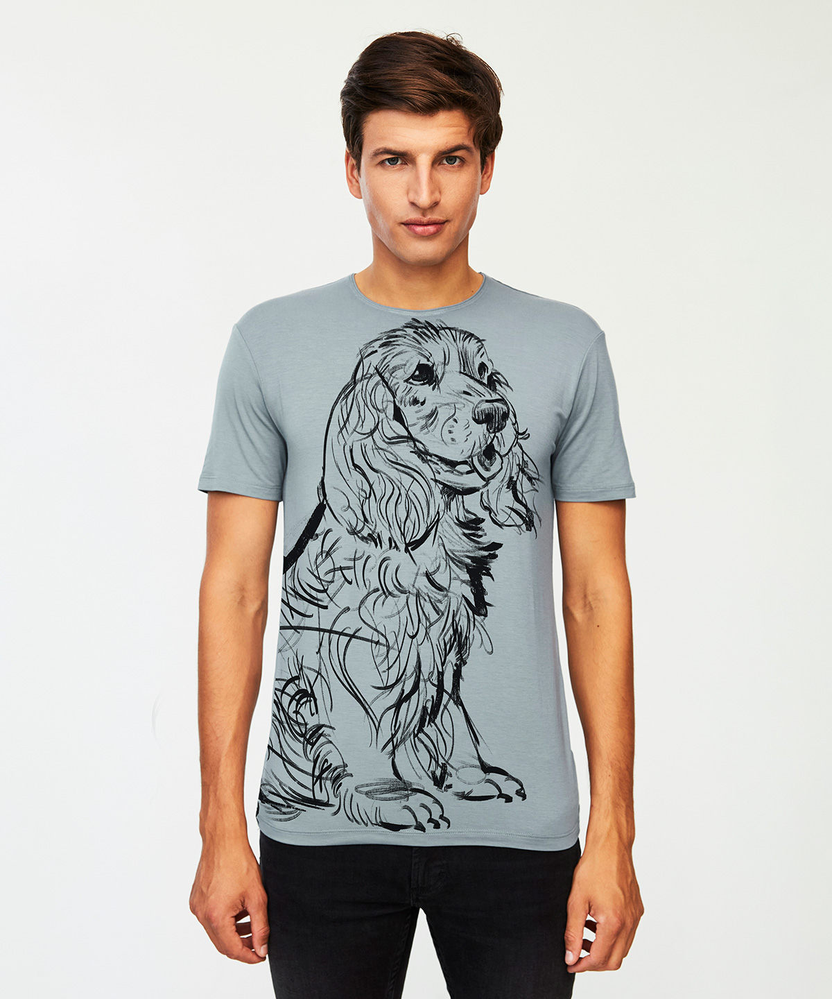 Cocker Spaniel storm cloud t-shirt MAN